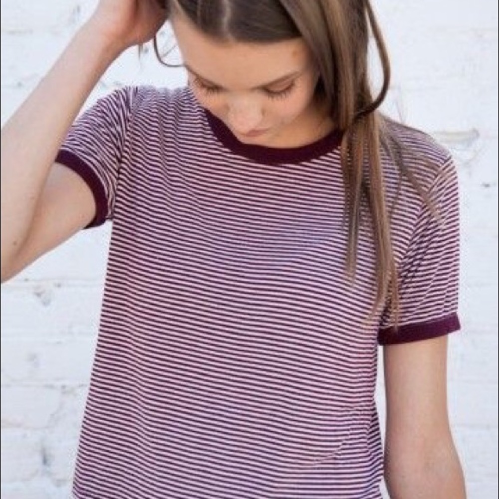 Brandy Melville Striped Ringer Tee